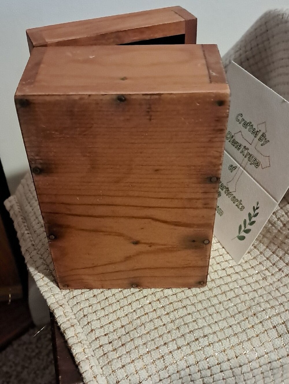 Wooden Star Eagle Appliqué Jewelry Box - Natural Wood - Picture 7 of 10